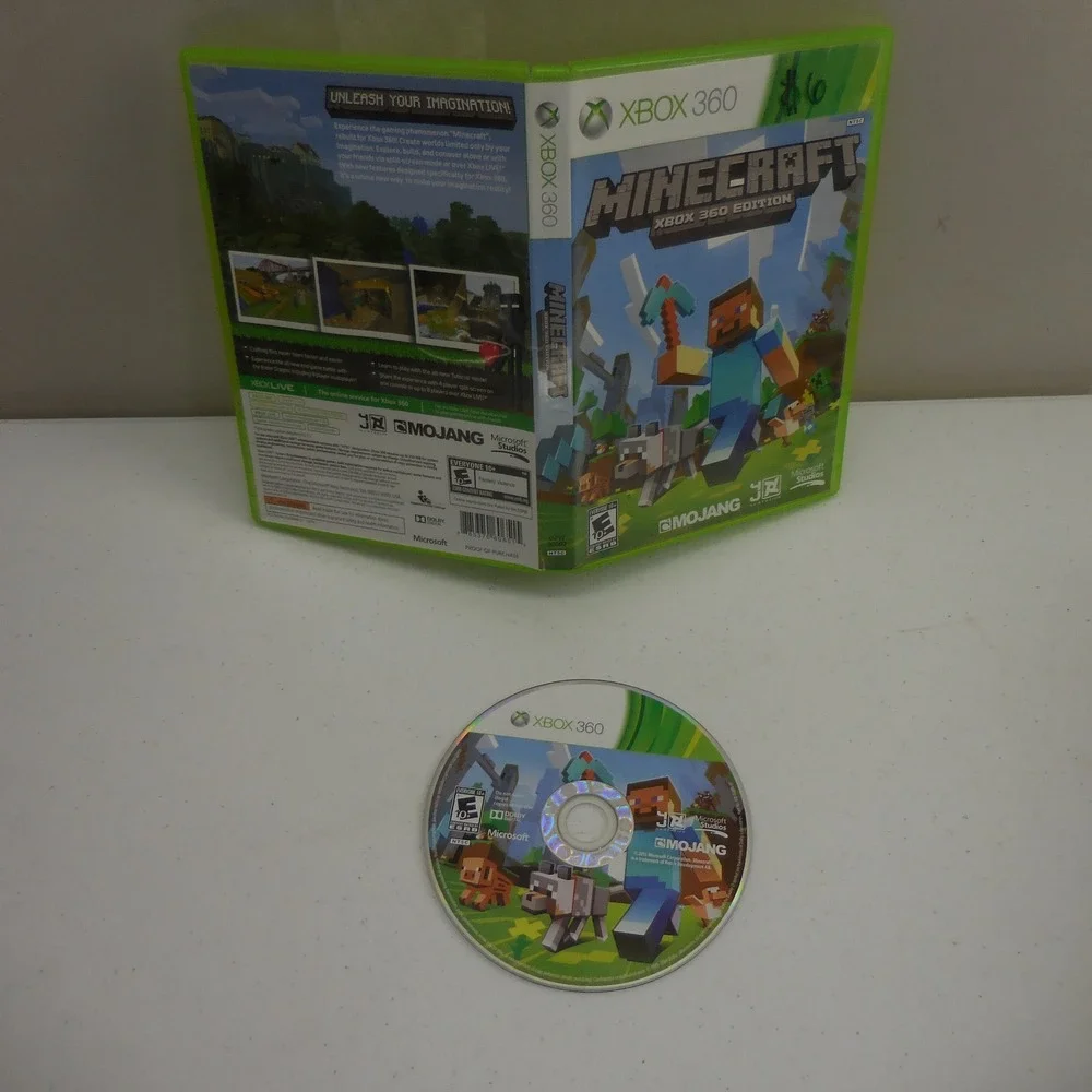 Minecraft Xbox 360 Edition Microsoft Mojang Sandbox Video Game Disc & Case
